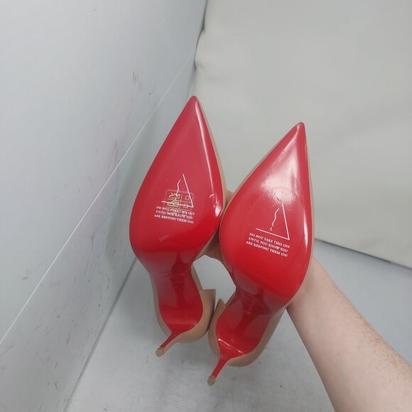 Christian Louboutin Nude Iriza Leather Half-d'Orsay Pump - Picture 2 of 15